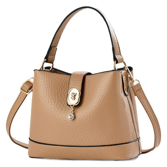 Damen elegante Handtasche mit goldenen Akzenten und abnehmbarem Schulterriemen Nord Taschen