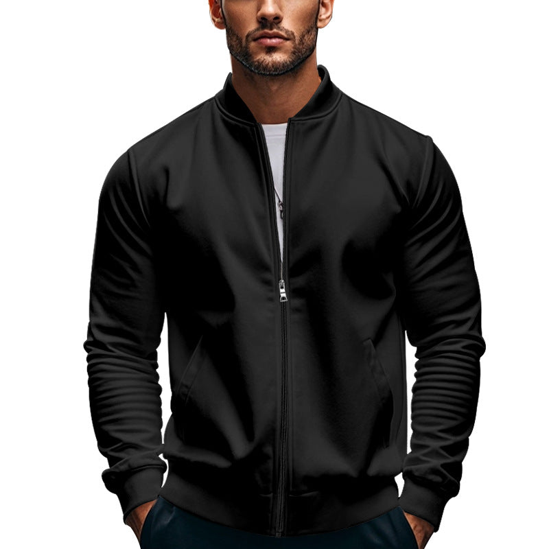 Herren sportliche Jacke mit hohem Kragen und seitlichen Eingrifftaschen