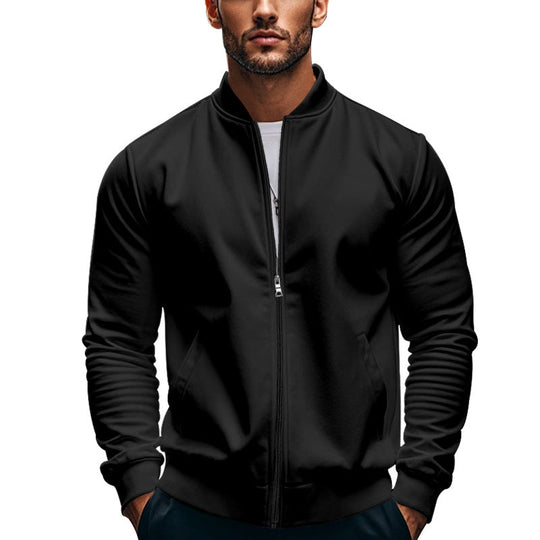 Herren sportliche Jacke mit hohem Kragen und seitlichen Eingrifftaschen