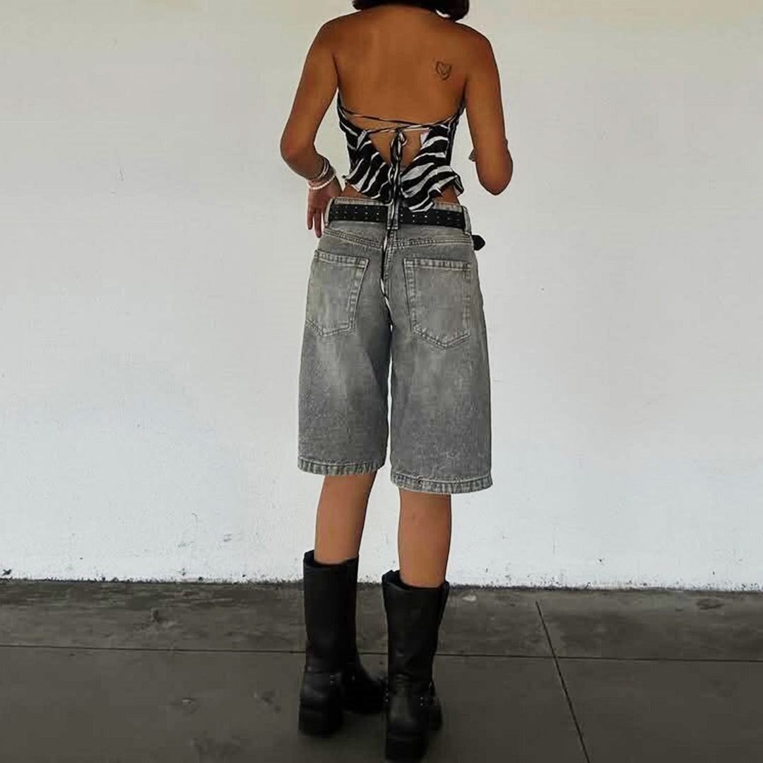 Damen Hochgeschnittene Denim-Shorts im modernen Stil