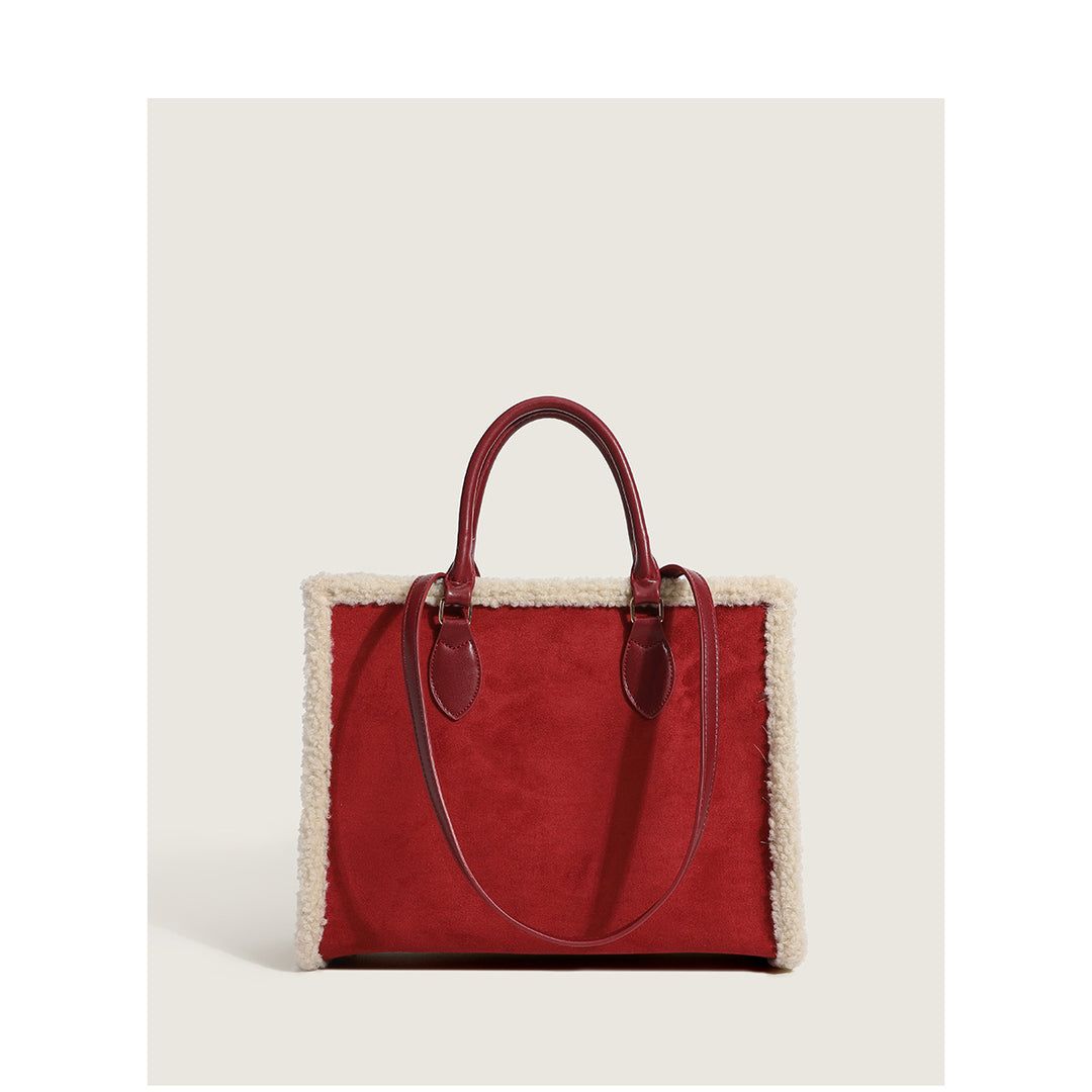 Damen Shopper-Tasche mit elegantem Fellbesatz Nord Taschen