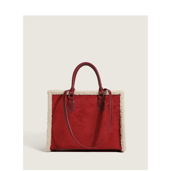 Damen Shopper-Tasche mit elegantem Fellbesatz Nord Taschen
