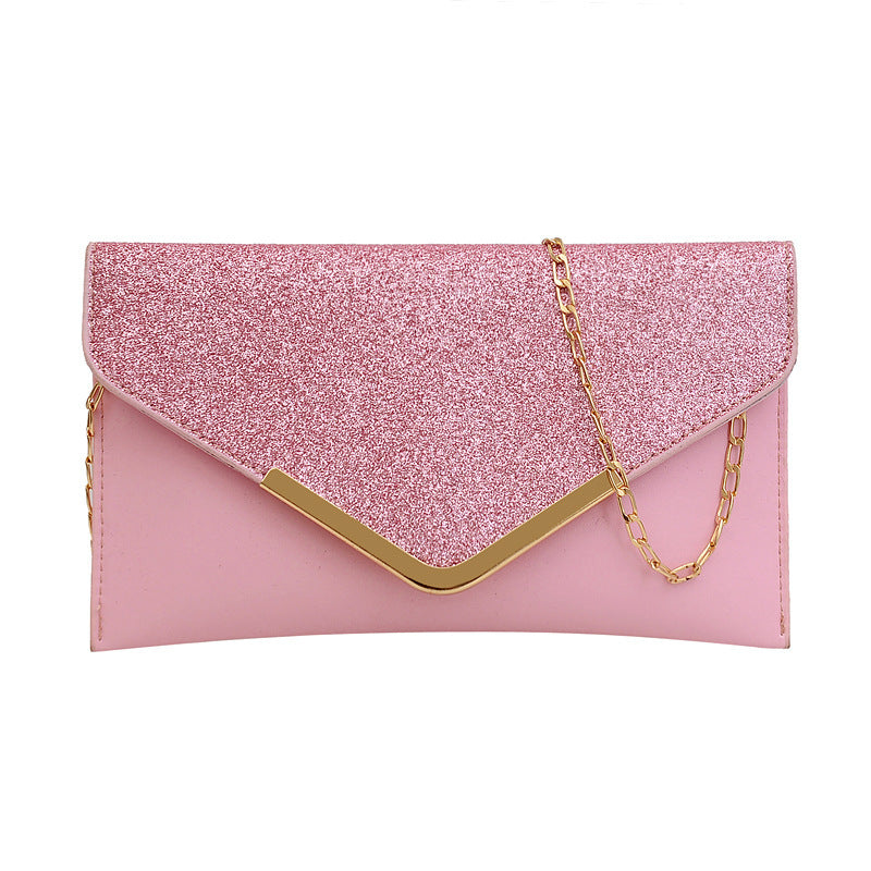 Damen Glamouröse Clutch-Tasche mit funkelndem Obertuch und goldenen Akzenten Nord Taschen