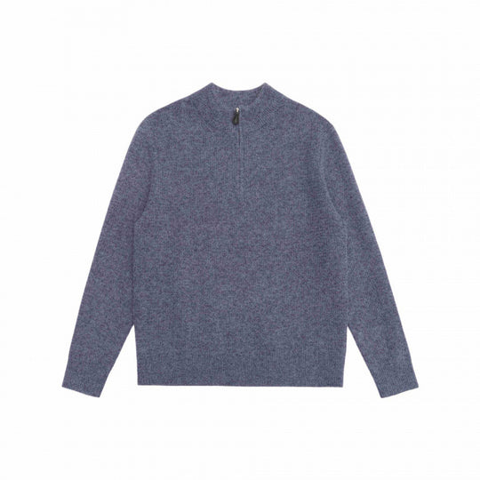 Herren Strukturstrick-Pullover mit Halbreißverschluss, Stehkragen und Oversize-Silhouette Nord Taschen