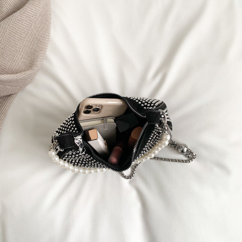 Damen glamouröse Abendtasche mit Perlenschmuck Nord Taschen