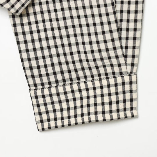 Damen Cropped Boxy-Jacke im Vichy-Karo mit Funnelkragen und verdeckter Knopfleiste Nord Taschen