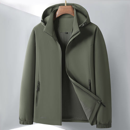 Herren Leichte Softshell-Hybridjacke mit Kapuze, atmungsaktivem Mesh-Futter und verdeckten Reißverschlusstaschen Nord Taschen