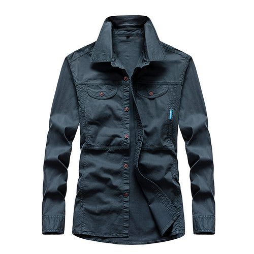 Herren Leichtes Canvas-Fieldshirt mit Brustklappen und Hemdkragen Nord Taschen