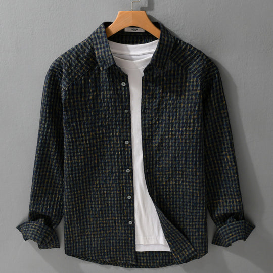 Damen Leichtes Crinkle-Karohemd im Overshirt‑Stil mit Aquarell-Check und relaxed Fit Nord Taschen