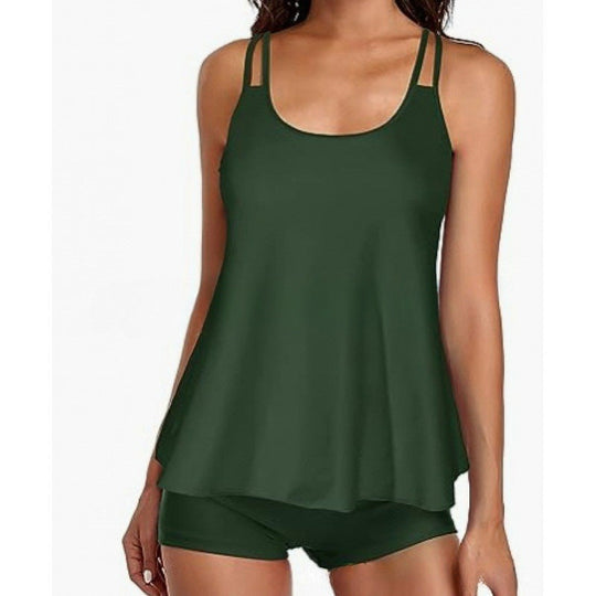 Damen Sportliches Tankini-Set mit bequemem Shorts und verstellbaren Trägern Nord Taschen