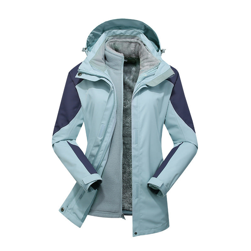 Damen zweilagige Softshelljacke mit herausnehmbarer Teddyfleece-Innenjacke und verstellbarer Kapuze Nord Taschen