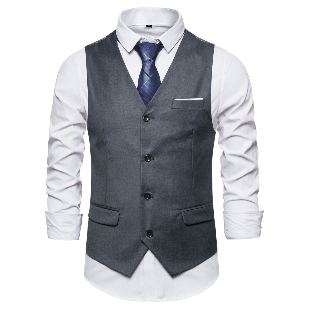 Herren Anzugweste in tailliertem Slim-Fit mit V‑Ausschnitt und Pattentaschen Nord Taschen