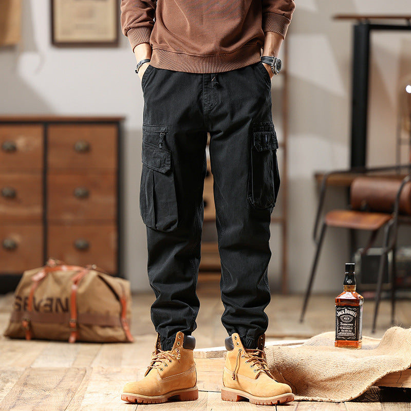 Herren Robuste Baumwoll-Cargohose mit elastischem Saum und Multifachtaschen Nord Taschen