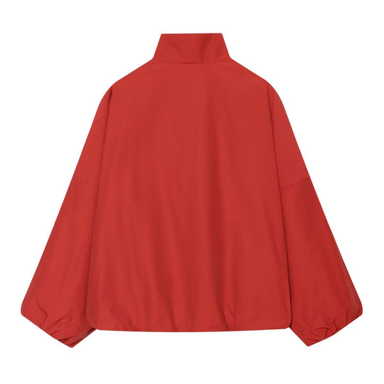 Damen Oversized Kurzjacke mit hohem Stehkragen und Ballonärmeln Nord Taschen