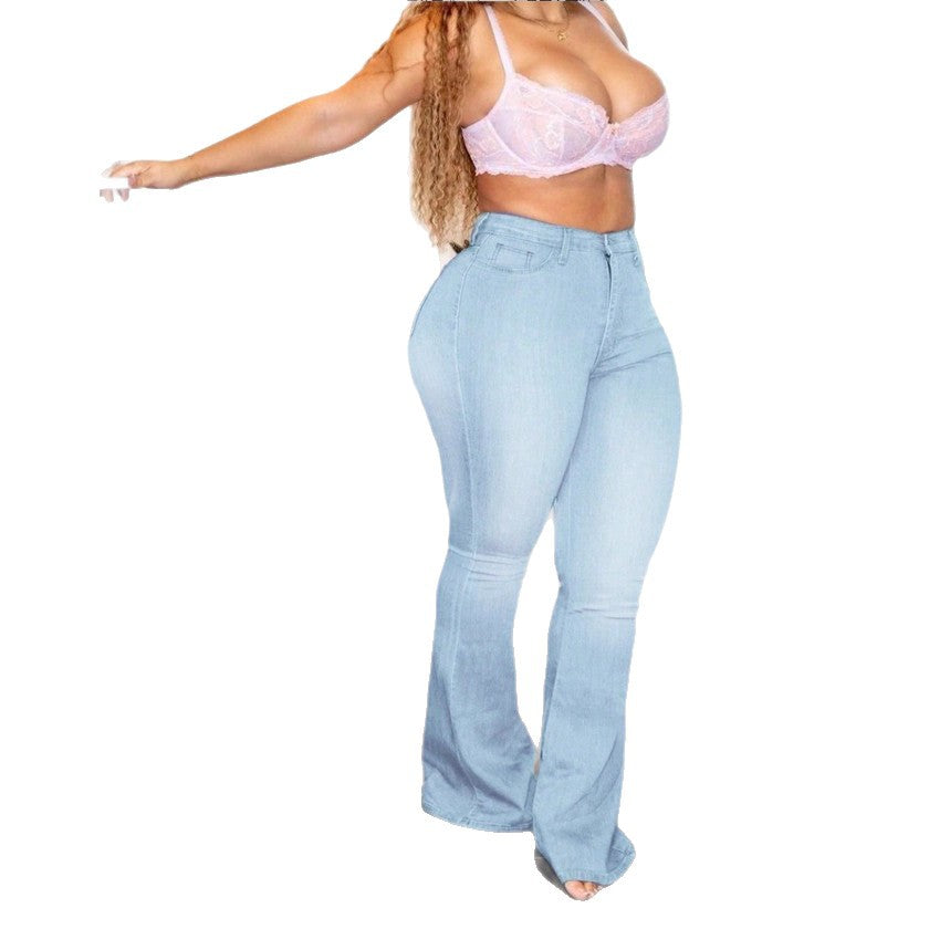 Damen formgebende High‑Waist Flared-Jeans aus Superstretch-Denim mit Po‑Lift-Effekt Nord Taschen