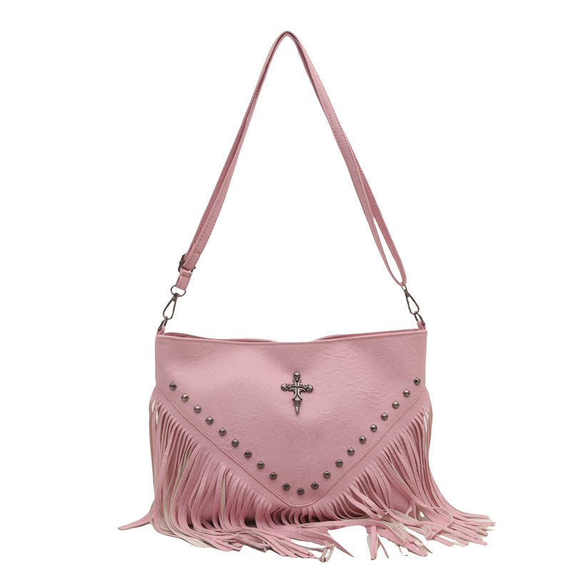 Damen Weste im modischen Boho-Stil mit Fransen und goldenen Details Nord Taschen