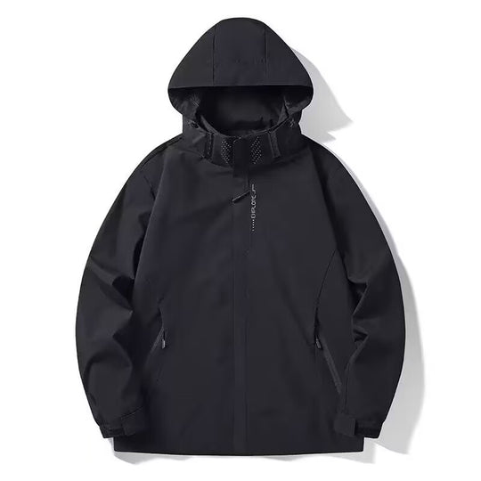Herren Wasserdichte Softshell-Jacke mit Kapuze, Reißverschluss-Taschen und verstellbaren Bündchen Nord Taschen