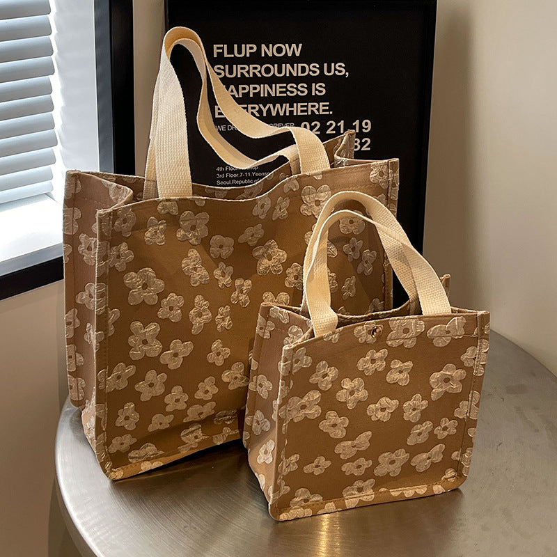Damen Jute-Tragetasche mit floralen Applikationen Nord Taschen