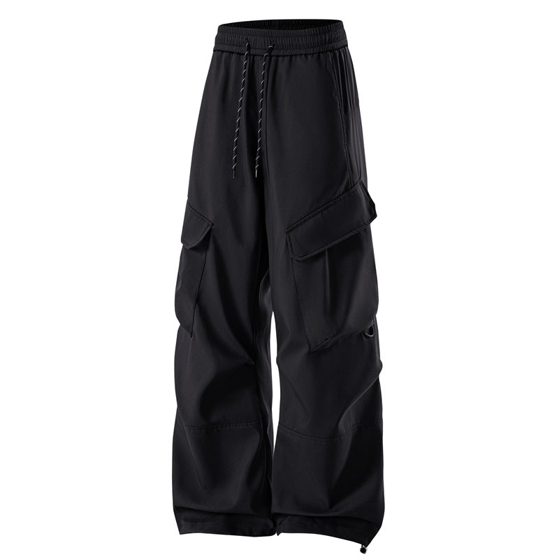 Herren Baggy Cargohose mit Elastikbund, Multifunktionstaschen und verstellbarem Saum Nord Taschen