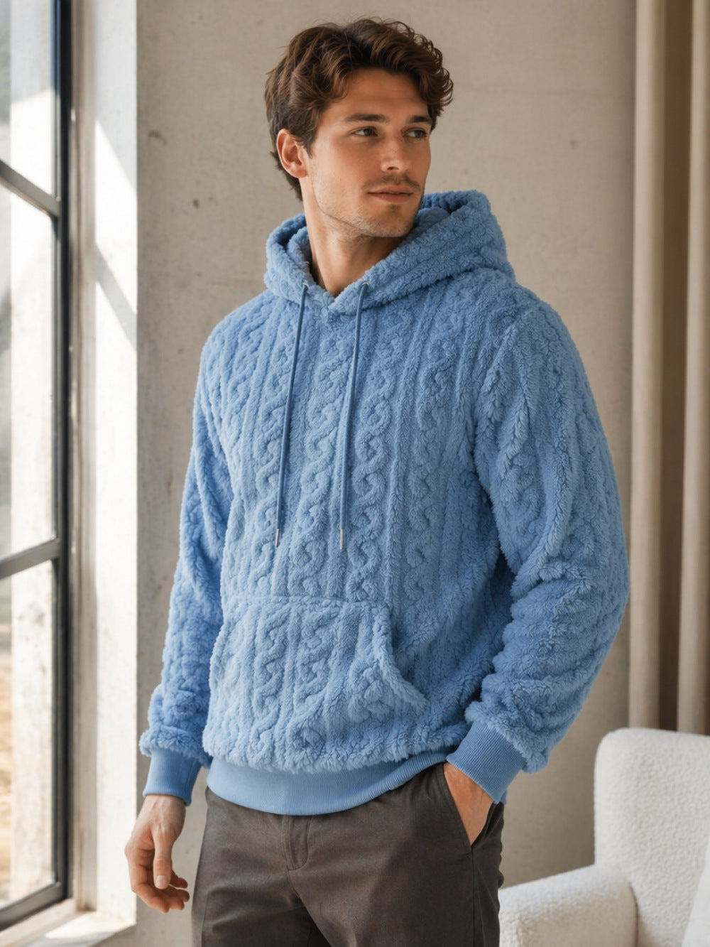 Herren Gemütlicher Kapuzenpullover Nord Taschen