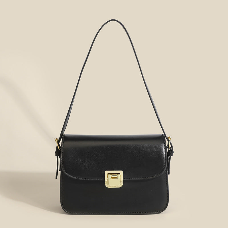 Damen Umhängetasche mit edler Metallschnalle und hochwertigem Leder Nord Taschen