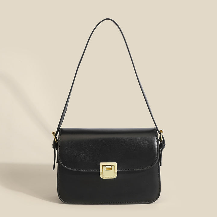 Damen Umhängetasche mit edler Metallschnalle und hochwertigem Leder Nord Taschen