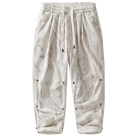 Herren Weite Baggy-Cargohose mit Marmor-Print und Kordelzug Nord Taschen