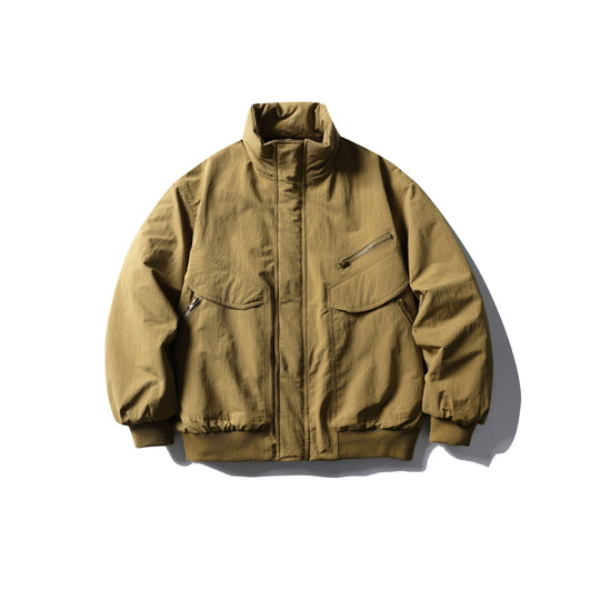 Herren Boxy-Utility-Bomberjacke mit hohem Stehkragen, verdeckter Frontblende und Zip-Brusttasche Nord Taschen