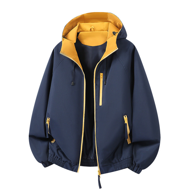 Damen Leichte Kapuzen‑Shelljacke im Urban‑Look mit kontrastfarbenem Futter, Reißverschlusstaschen und elastischem Bund Nord Taschen