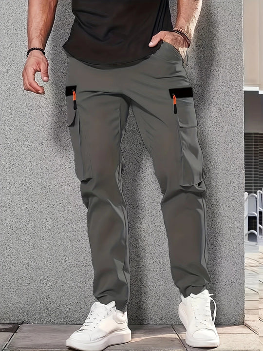 Herren Tapered Cargojogginghose mit elastischem Bund, Tunnelzug & Multifachtaschen Nord Taschen