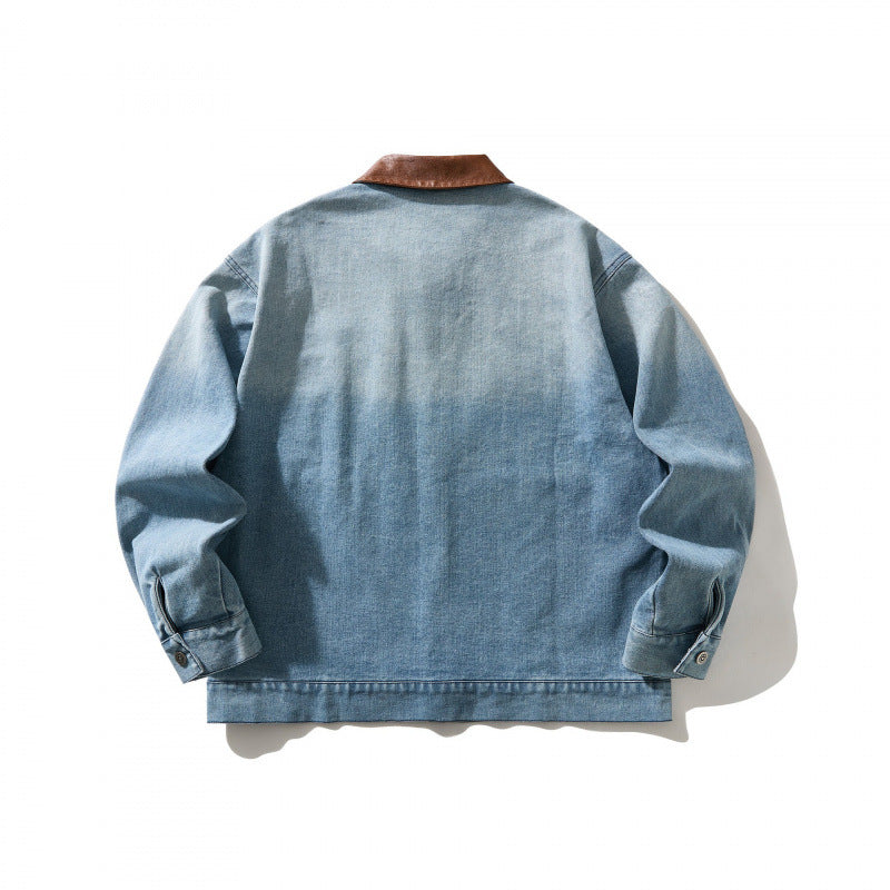 Herren Jeansblouson im Worker-Look mit Kontrastkragen Nord Taschen