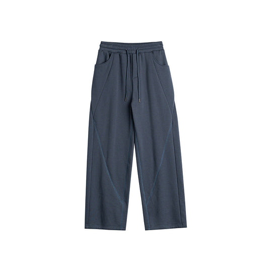 Damen Weite Culotte-Jogginghose mit elastischem Bund, Tunnelzug und dekorativen Kontrastnähten Nord Taschen