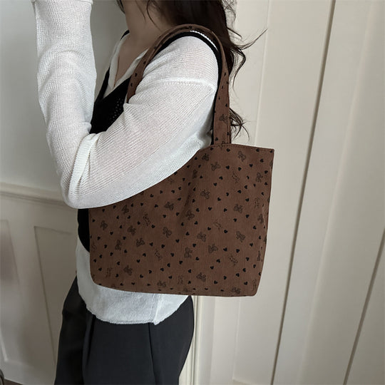 Damen Tragetasche aus strukturiertem Cord mit floralem Muster Nord Taschen