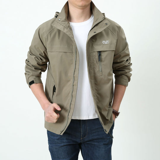 Herren Leichte Softshell-Utilityjacke mit Kapuze, winddichter Shell und Mehrfachtaschen Nord Taschen