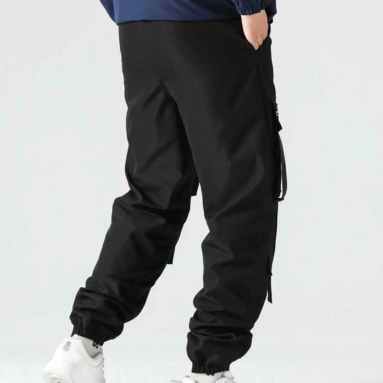 Herren Utility-Cargohose im Joggerstil mit Multifachtaschen, Ziergurten & Kordelbund Nord Taschen