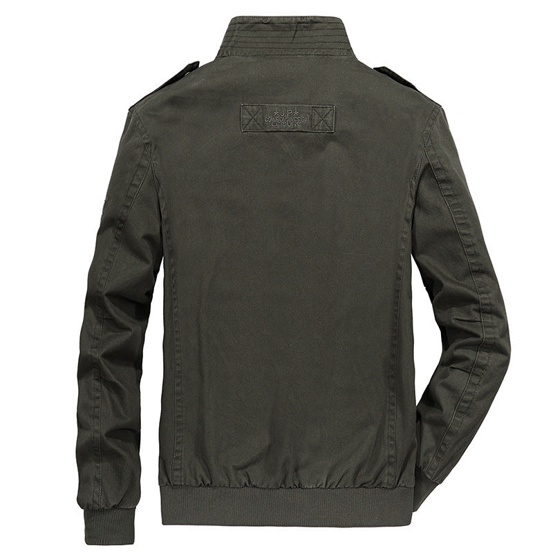Herren Utility-Canvasblouson mit hohem Stehkragen, Schulterpatten und doppelter Frontöffnung Nord Taschen