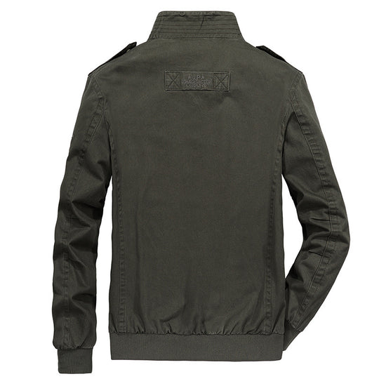 Herren Utility-Canvasblouson mit hohem Stehkragen, Schulterpatten und doppelter Frontöffnung Nord Taschen