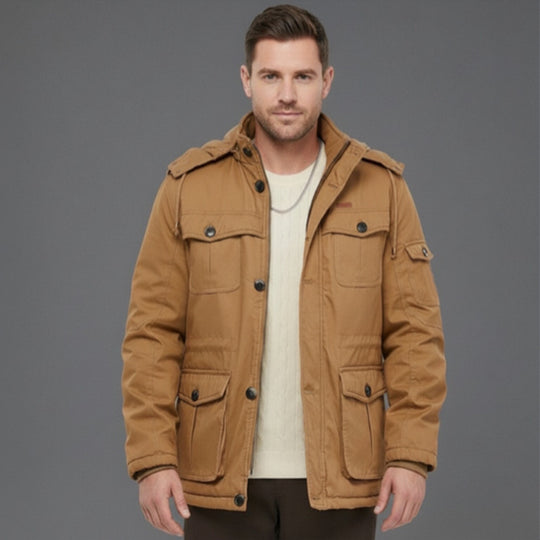Herren Wattierte Winterparka mit Kapuze und multifunktionalen Taschen Nord Taschen