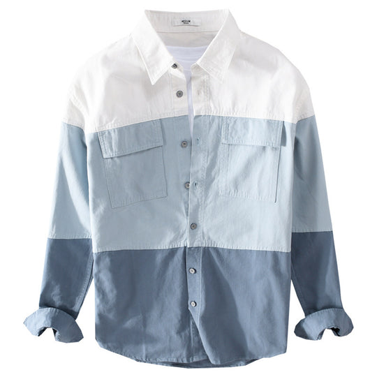 Herren Colorblock-Overshirt im Hemdjackenstil mit Brusttaschen und Relaxed-Fit Nord Taschen