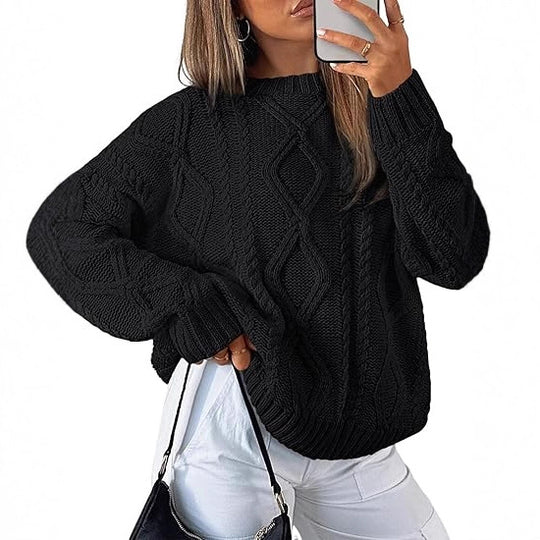 Damen Grobstrickpullover Nord Taschen