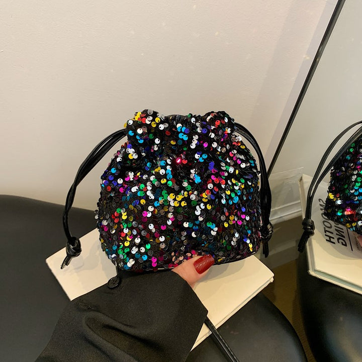 Damen glamouröse Umhängetasche mit funkelnden Pailletten Nord Taschen
