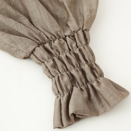 Damen Romantische Rüschenbluse im Boho-Stil mit Bindeband und gerafften Manschetten Nord Taschen