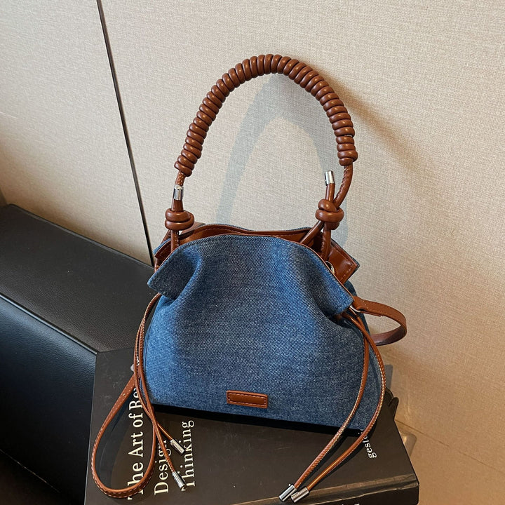 Damen lässige Beuteltasche mit geflochtenem Henkel Nord Taschen