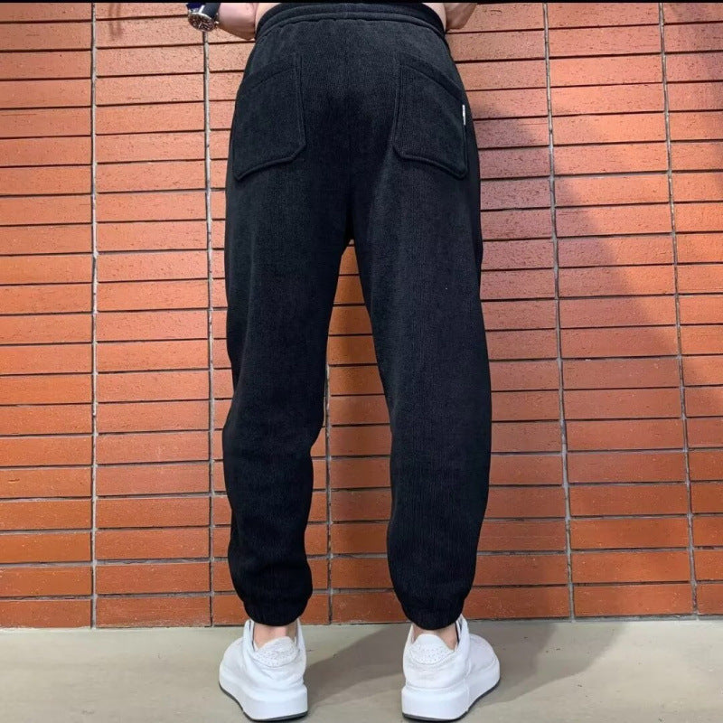Herren Lockere Cord-Jogginghose mit elastischem Bund und Kordelzug Nord Taschen