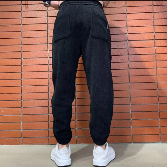 Herren Lockere Cord-Jogginghose mit elastischem Bund und Kordelzug Nord Taschen