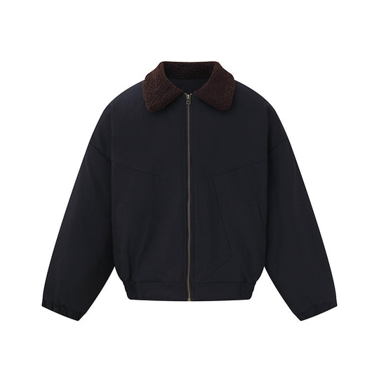 Unisex Boxy Blousonjacke mit Teddykragen und elastischem Saum Nord Taschen