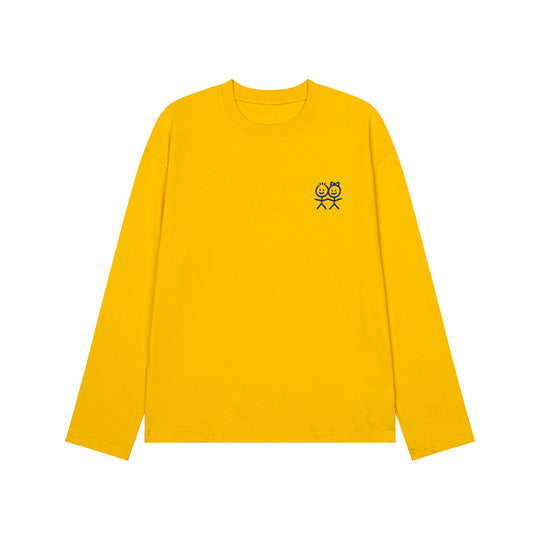 Unisex Langarm-Baumwollshirt mit minimalistischer Freundschafts-Stickerei Nord Taschen