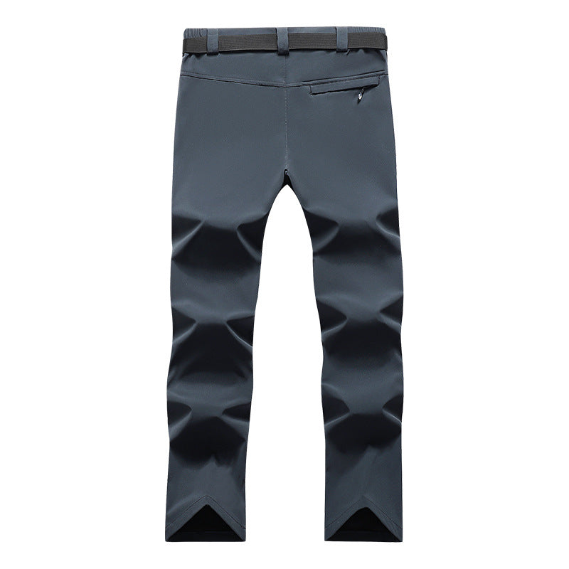 Herren Softshell-Funktionshose mit Knievorformung, verstellbarem Bund und integrierter Gürtelöse Nord Taschen