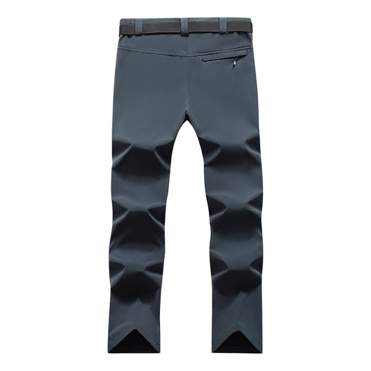 Herren Softshell-Funktionshose mit Knievorformung, verstellbarem Bund und integrierter Gürtelöse Nord Taschen