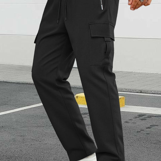 Herren Tapered-Cargo-Jogginghose mit verdecktem Tunnelzug, Zip‑Tasche & Utility‑Klappe Nord Taschen